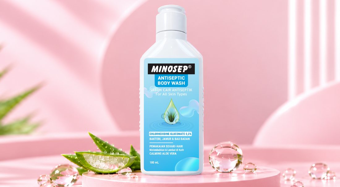 Minosep Antiseptic Body Wash 100 mL dengan aloe vera