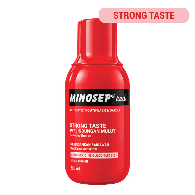 Minosep Red antiseptic mouthwash 200 mL - strong taste