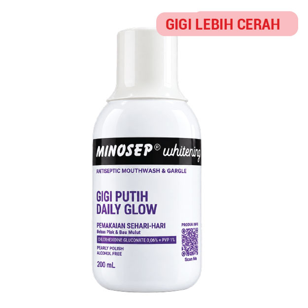 Minosep Whitening antiseptic mouthwash 200 mL - gigi lebih cerah